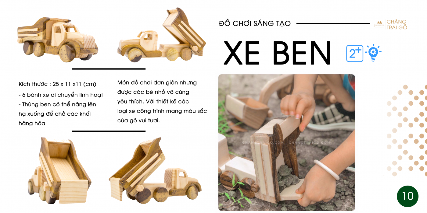 Xe Ben Gỗ Đồ Chơi