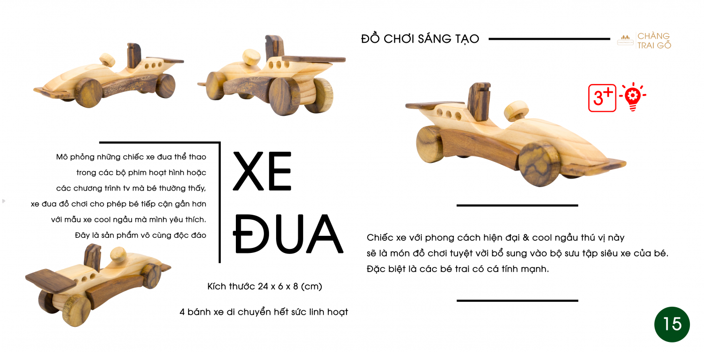 Xe đua gỗ đồ chơi