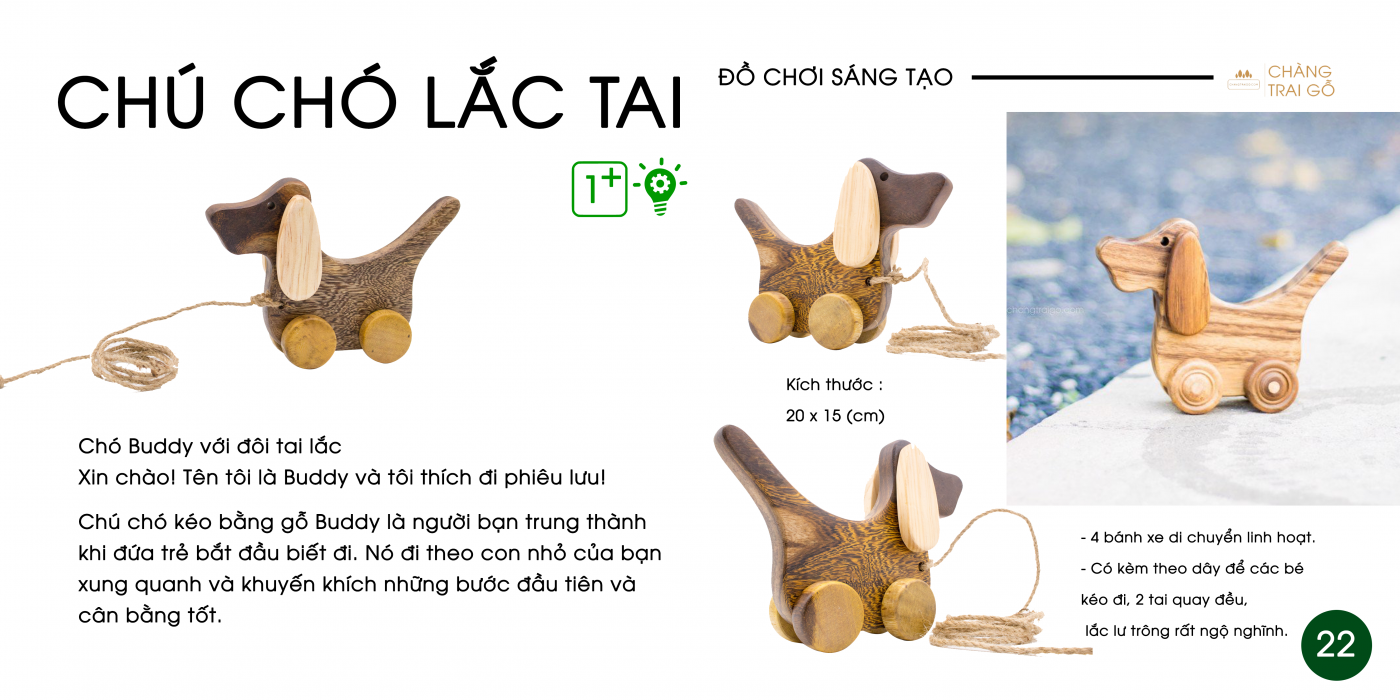 Chú Chó Gỗ Đồ Chơi