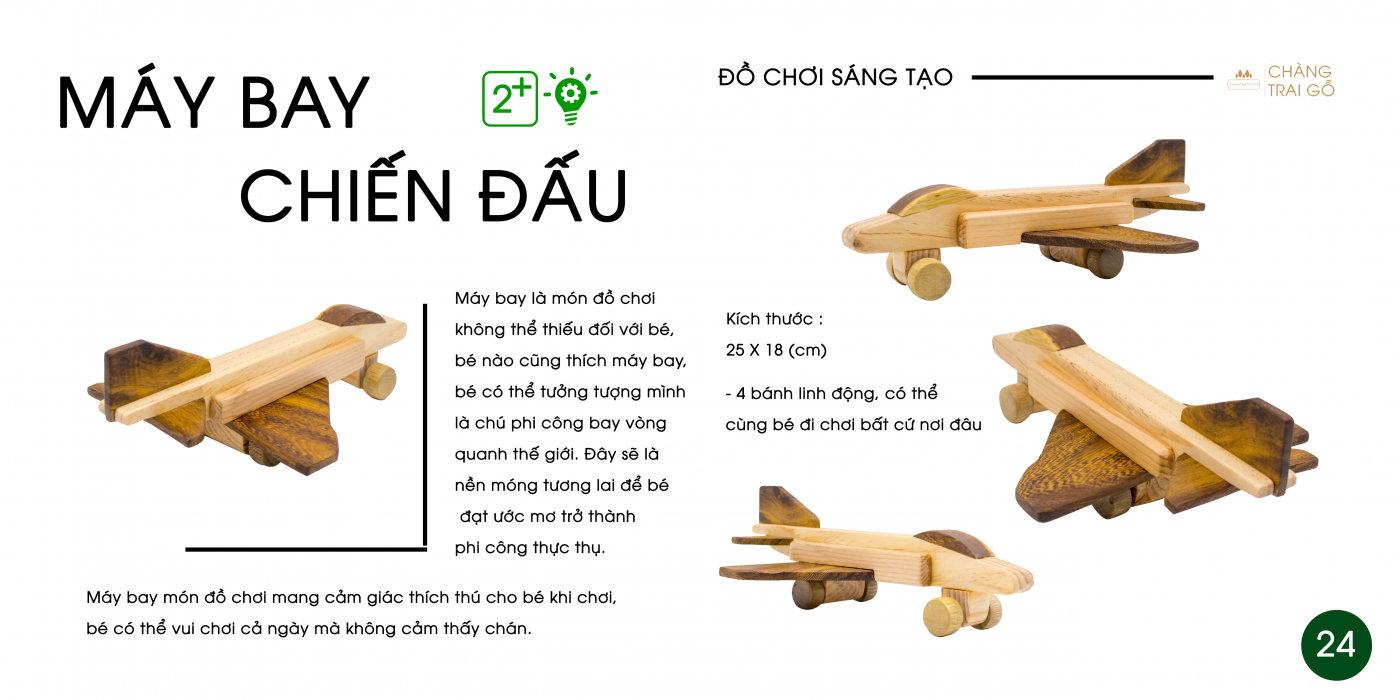 Máy bay chiến đấu đồ chơi gỗ