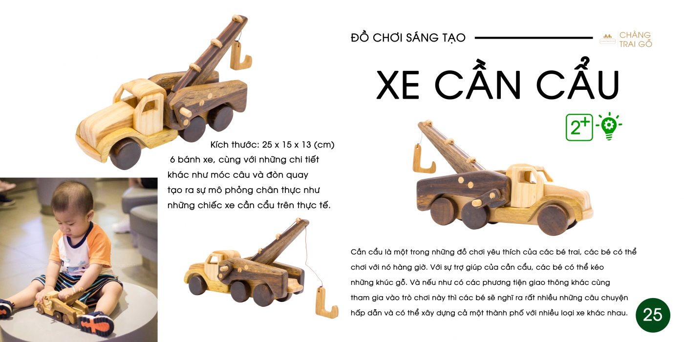 Xe Cần Cẩu Đồ Chơi Gỗ